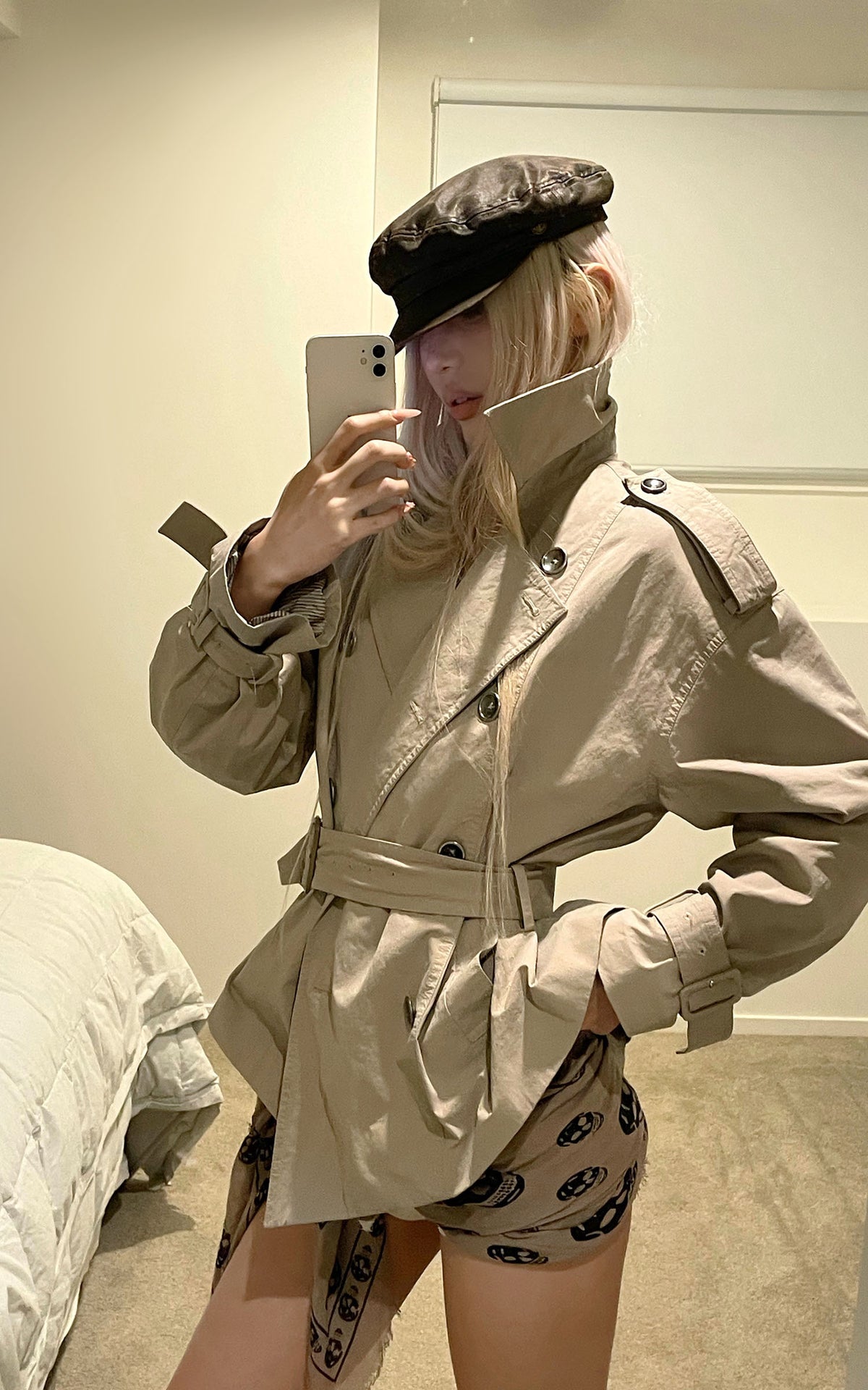Rase le sol Belted Double-Breasted Sculpted Trench Jacket