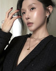 Hydrae Sequin Tweed Sculpted-Waist Deep V-Neck Tailored Fit Blazer