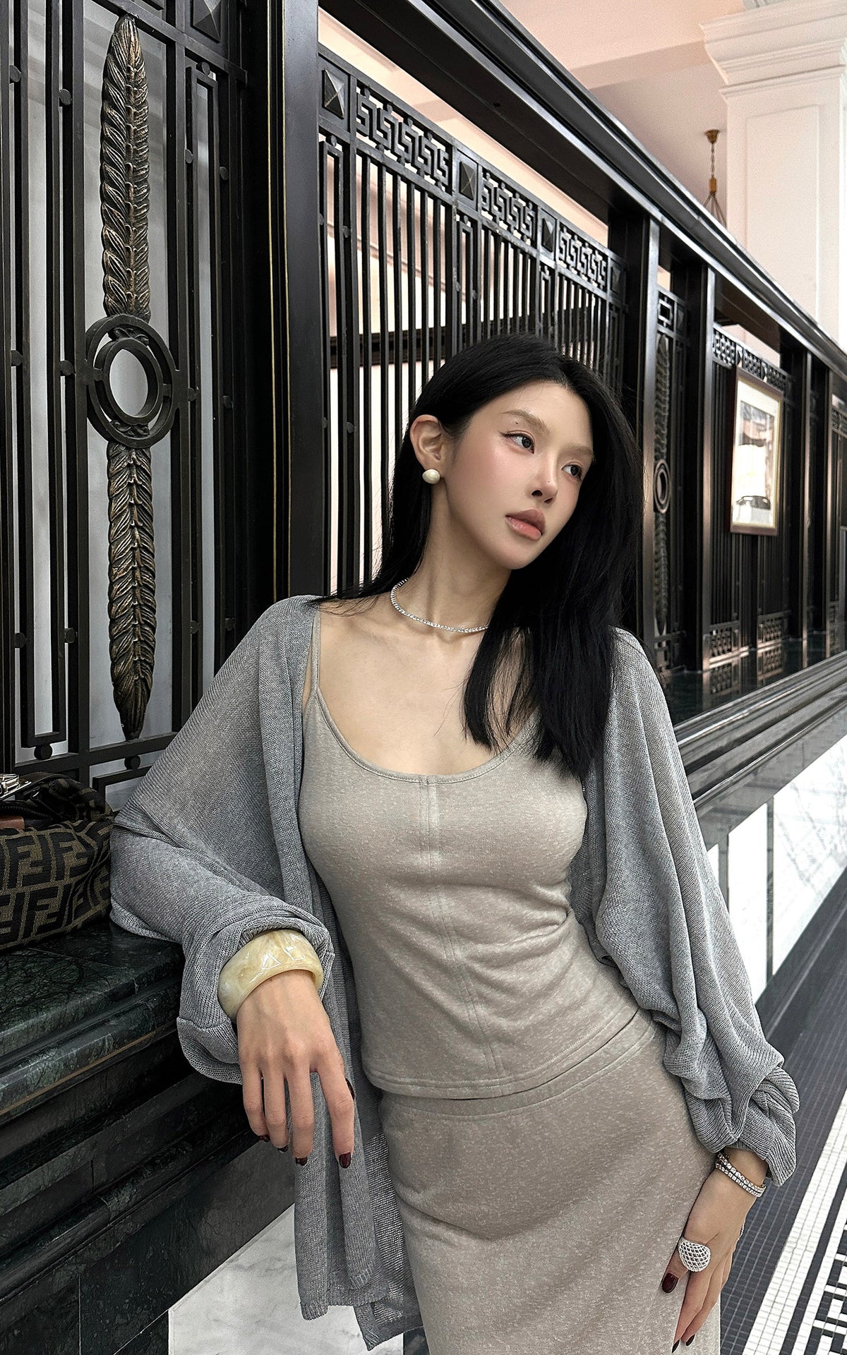 Hydrae Weightless Drape Oversized Sheer Knit Cardigan