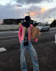 Rase le sol Pantalon en denim à jambes larges déstructuré