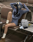 WARDEN EDGE W9 Intarsia Wool Knit Zip Hoodie & Shorts Set