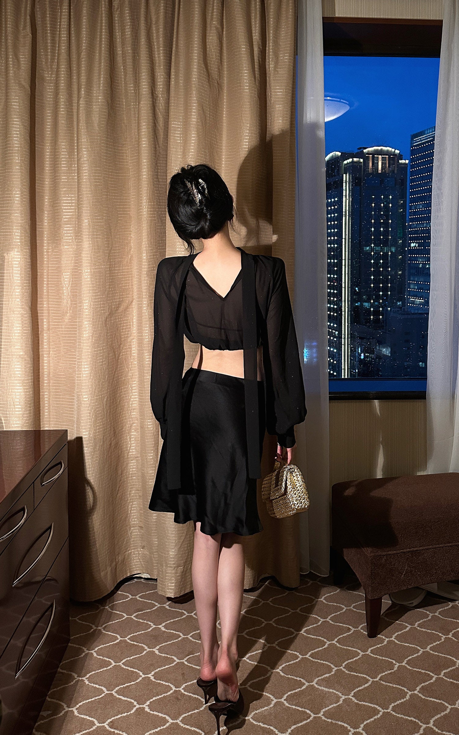Hydrae Satin Low Rise A-Line Mini Skirt