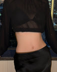 Hydrae Satin Low Rise A-Line Mini Skirt