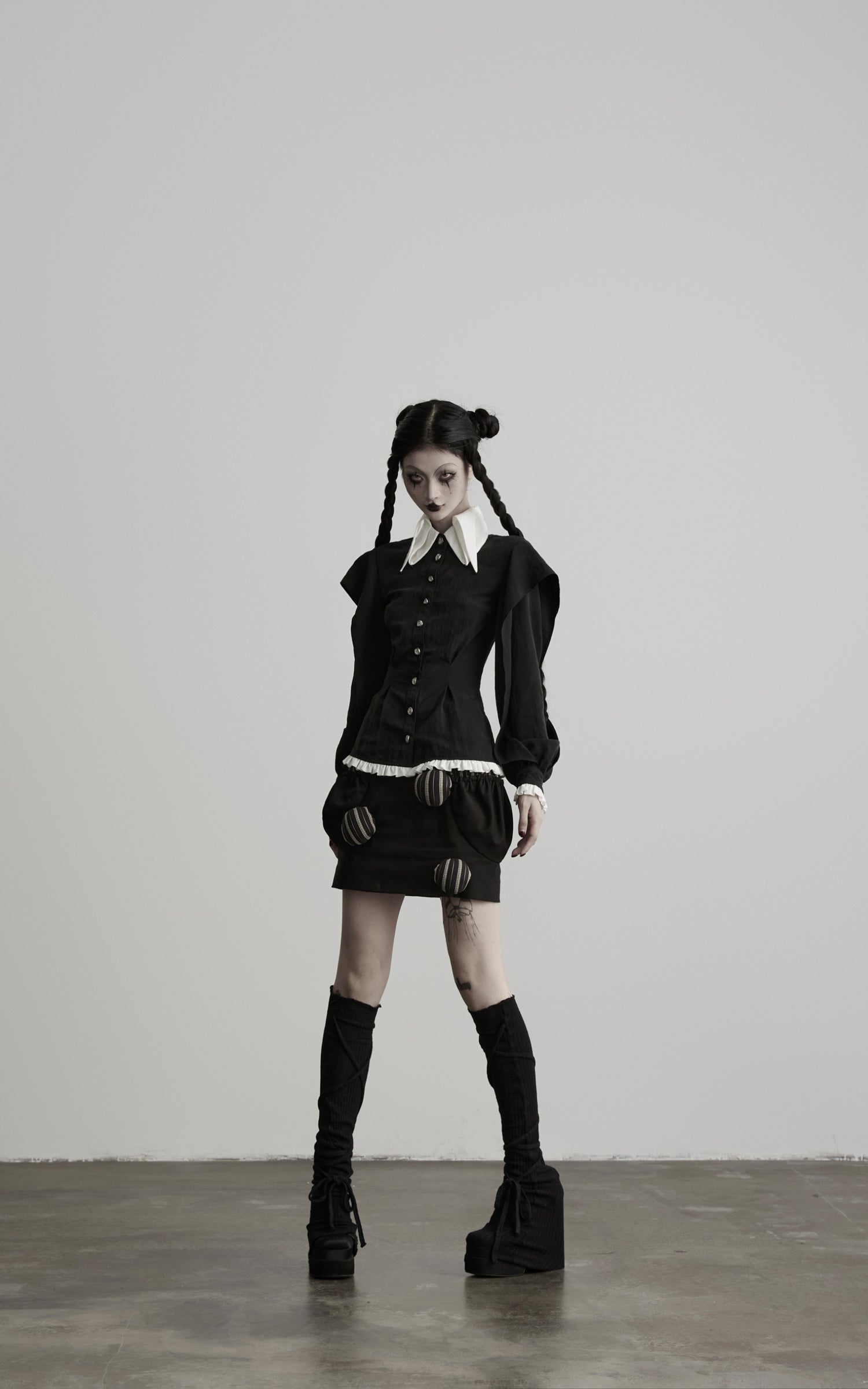 DOINDULGE Gothic Striped Panel Mini Skirt