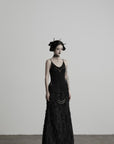 DOINDULGE Gothic Textured Knit Side Slit Camisole Top