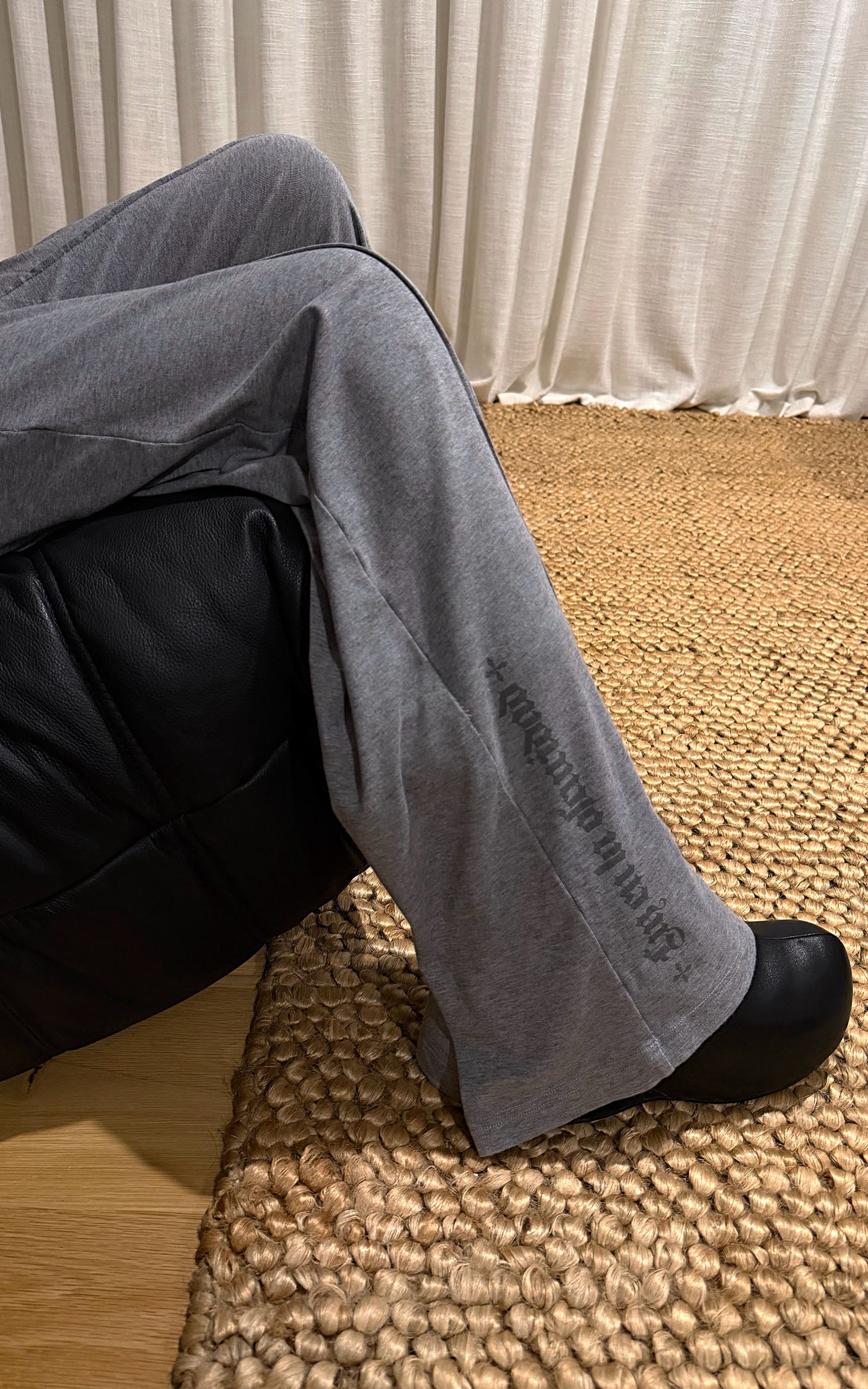 Rase le sol Sweat à capuche zippé imprimé &amp; Ensemble pantalon de survêtement à jambe large