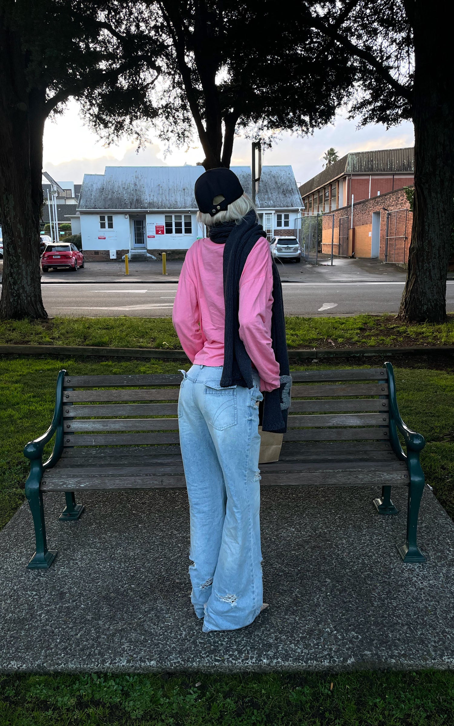 Rase le sol Pantalon en denim à jambes larges déstructuré