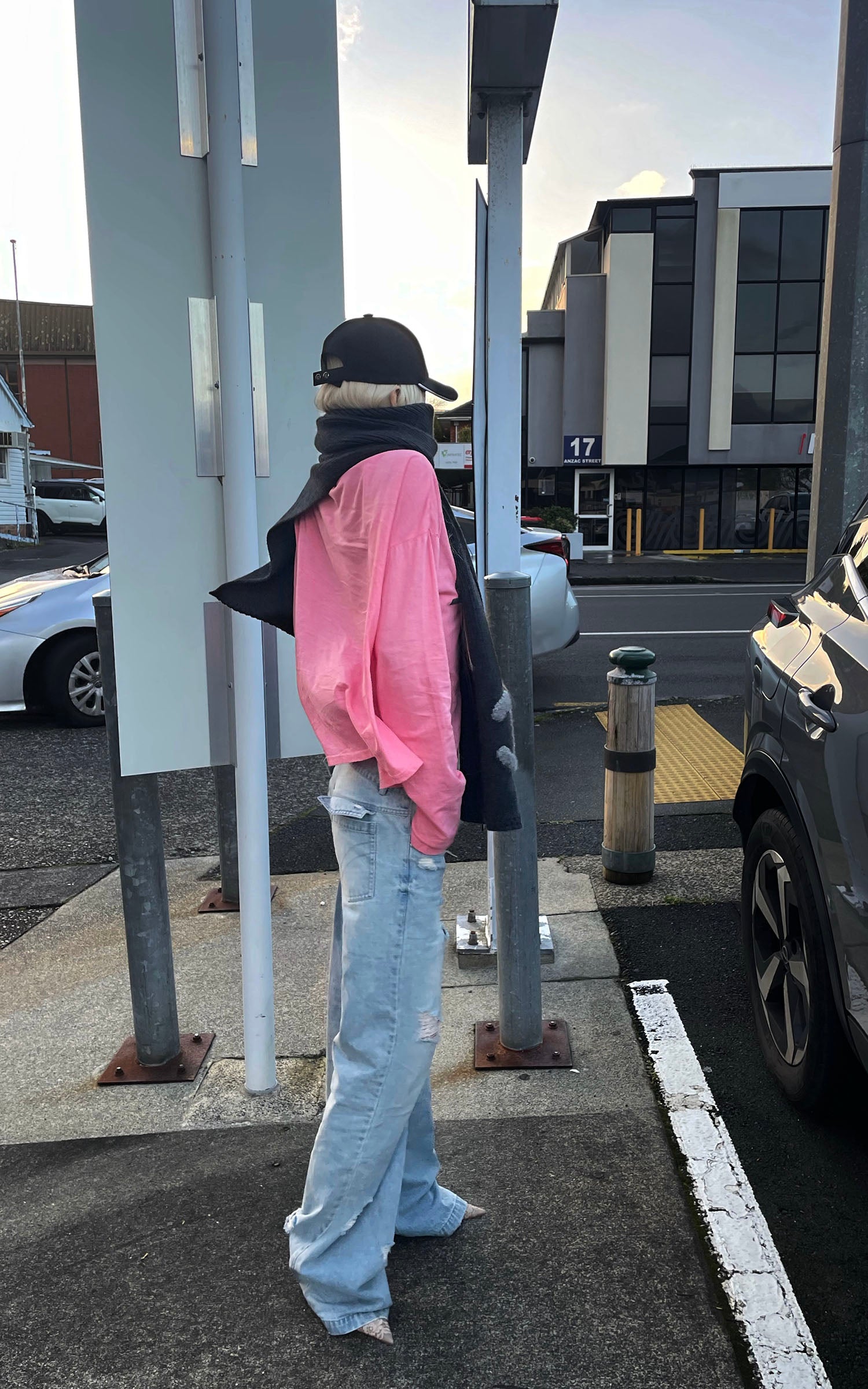 Rase le sol Pantalon en denim à jambes larges déstructuré