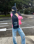 Rase le sol Pantalon en denim à jambes larges déstructuré