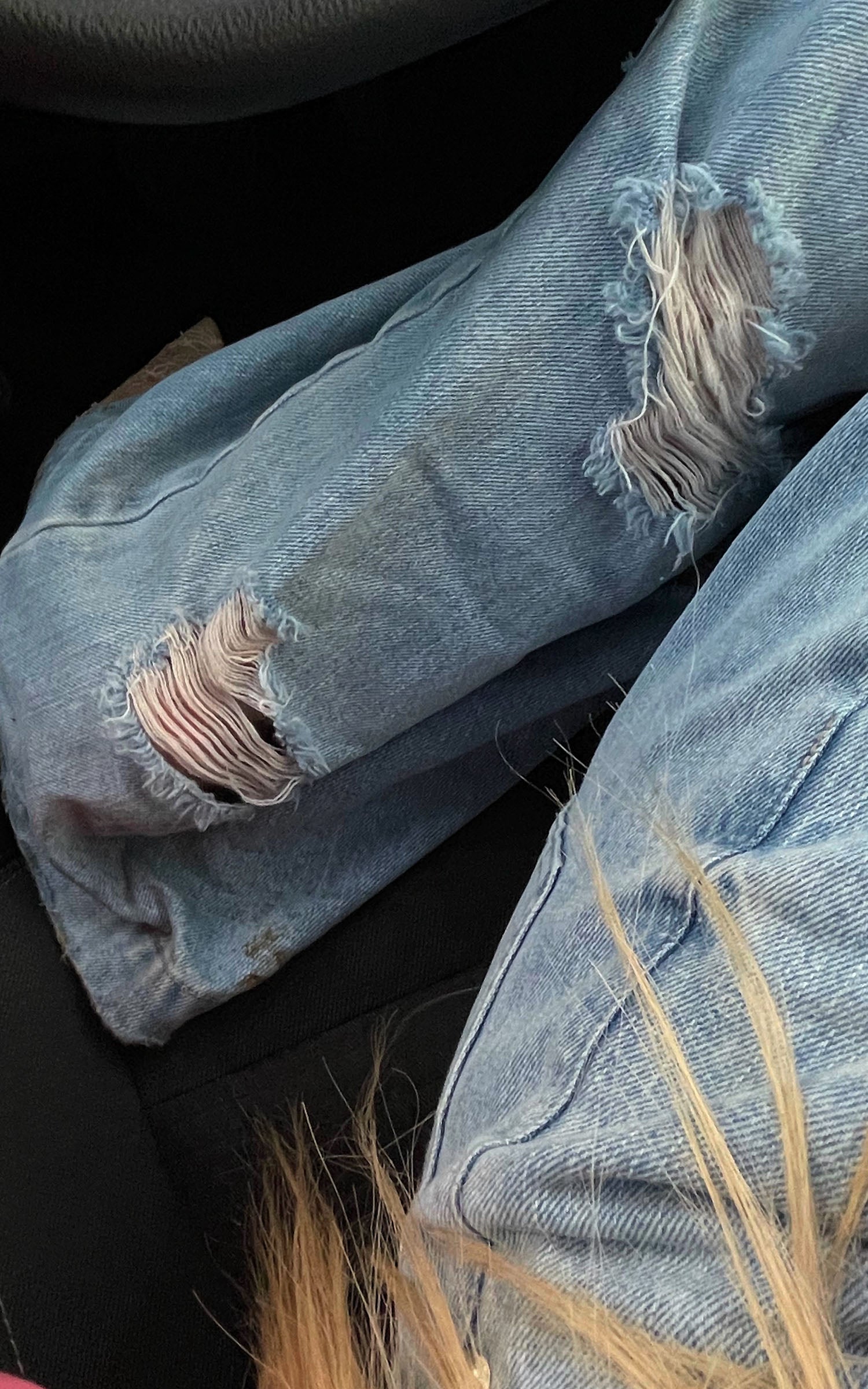 Rase le sol Pantalon en denim à jambes larges déstructuré