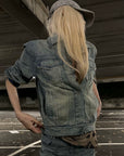 Rase le sol Veste en jean délavée & Ensemble pantalon large