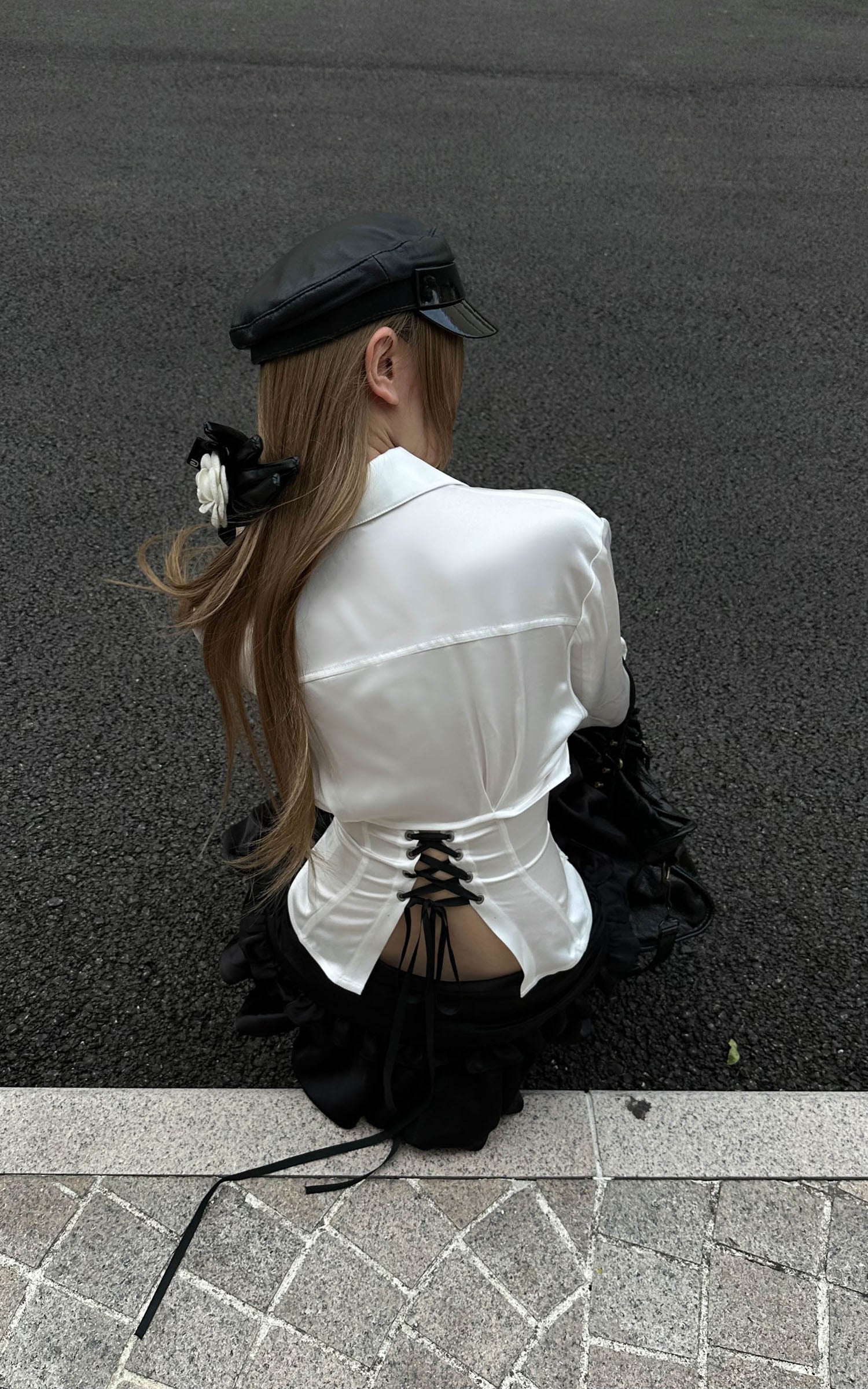 Rase le sol Lace-Up Corset Shirt