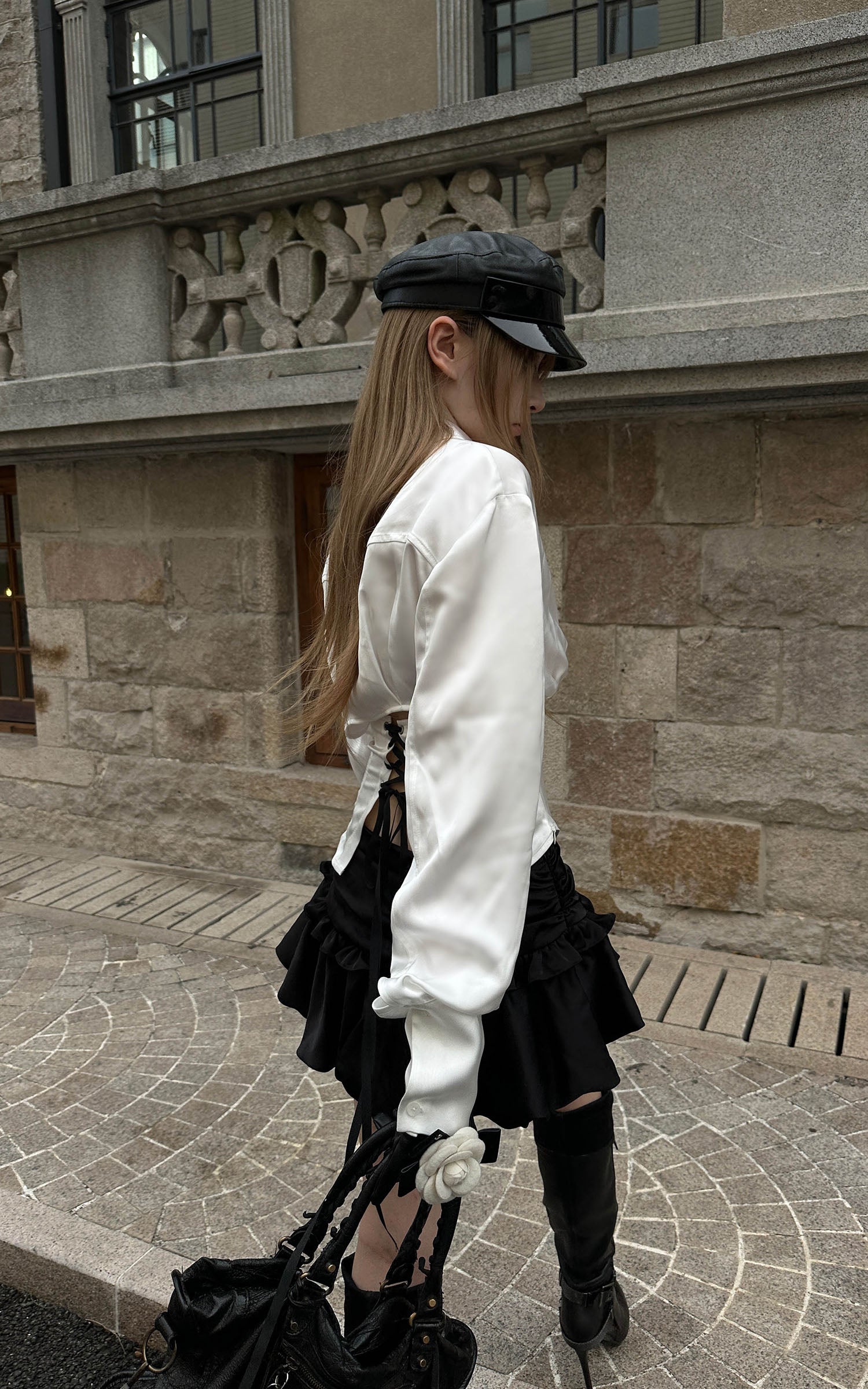 Rase le sol Lace-Up Corset Shirt