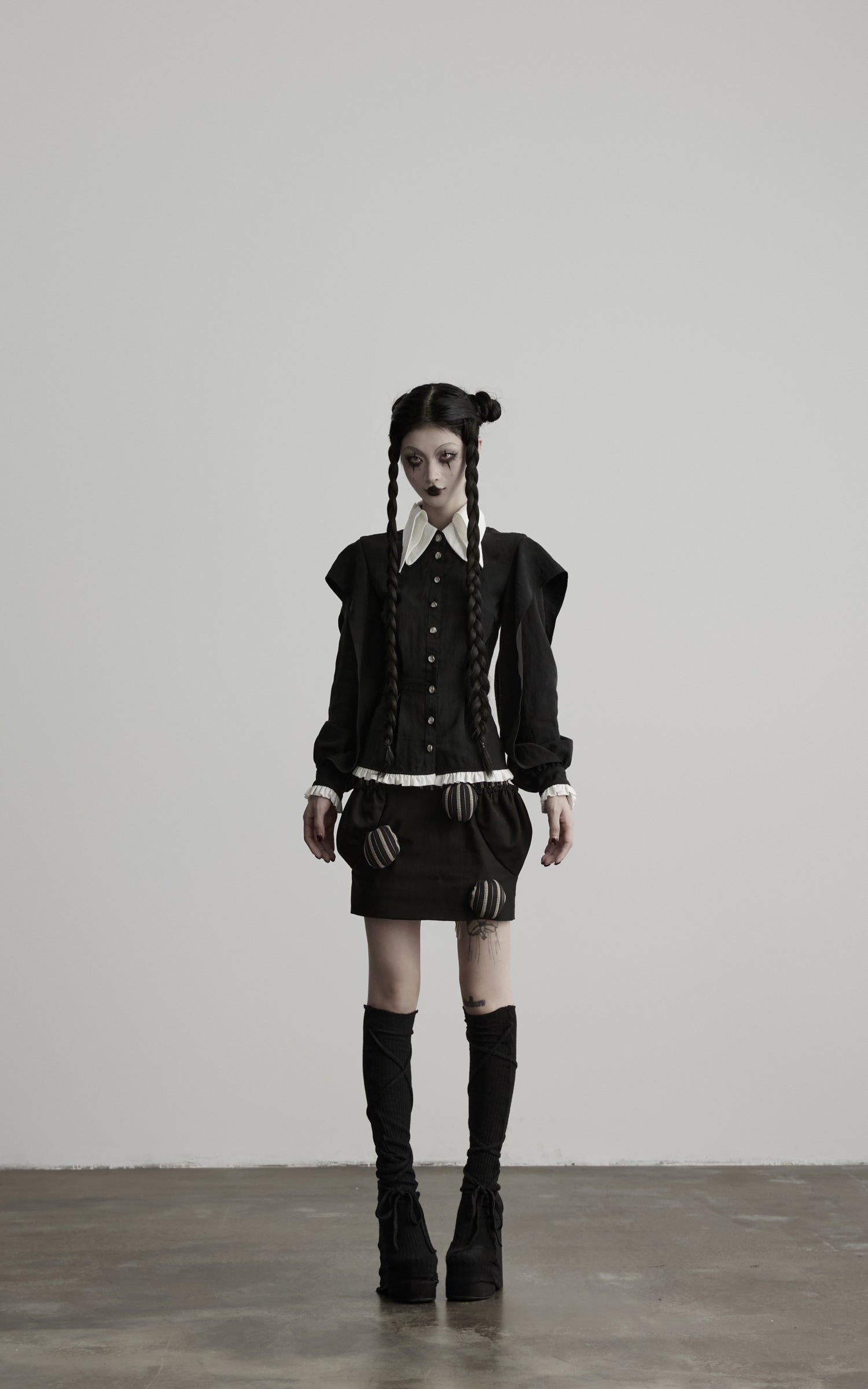 DOINDULGE Gothic Striped Panel Mini Skirt