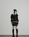 DOINDULGE Gothic Striped Panel Mini Skirt