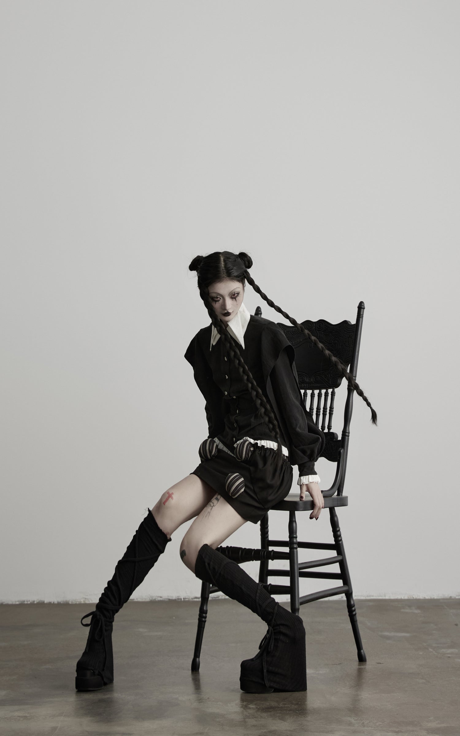 DOINDULGE Gothic Striped Panel Mini Skirt