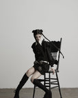 DOINDULGE Gothic Striped Panel Mini Skirt
