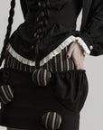 DOINDULGE Gothic Striped Panel Mini Skirt