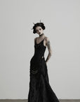 DOINDULGE Gothic Textured Knit Side Slit Camisole Top