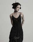 DOINDULGE Gothic Textured Knit Side Slit Camisole Top