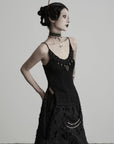 DOINDULGE Gothic Textured Knit Side Slit Camisole Top