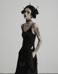DOINDULGE Gothic Textured Knit Side Slit Camisole Top
