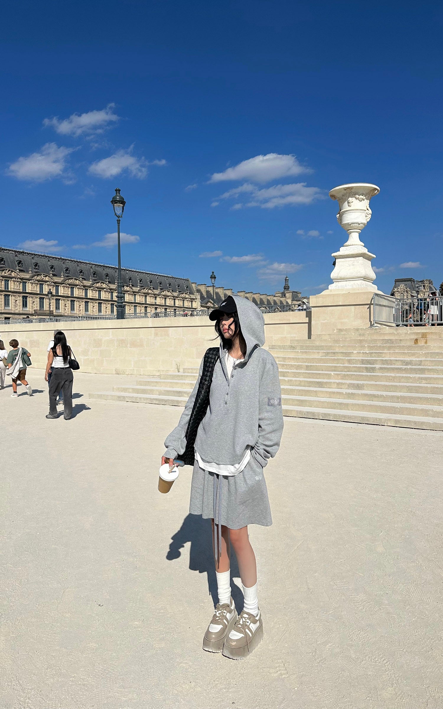 WARDEN EDGE Off-Duty Waffle Hoodie &amp; Shorts Set