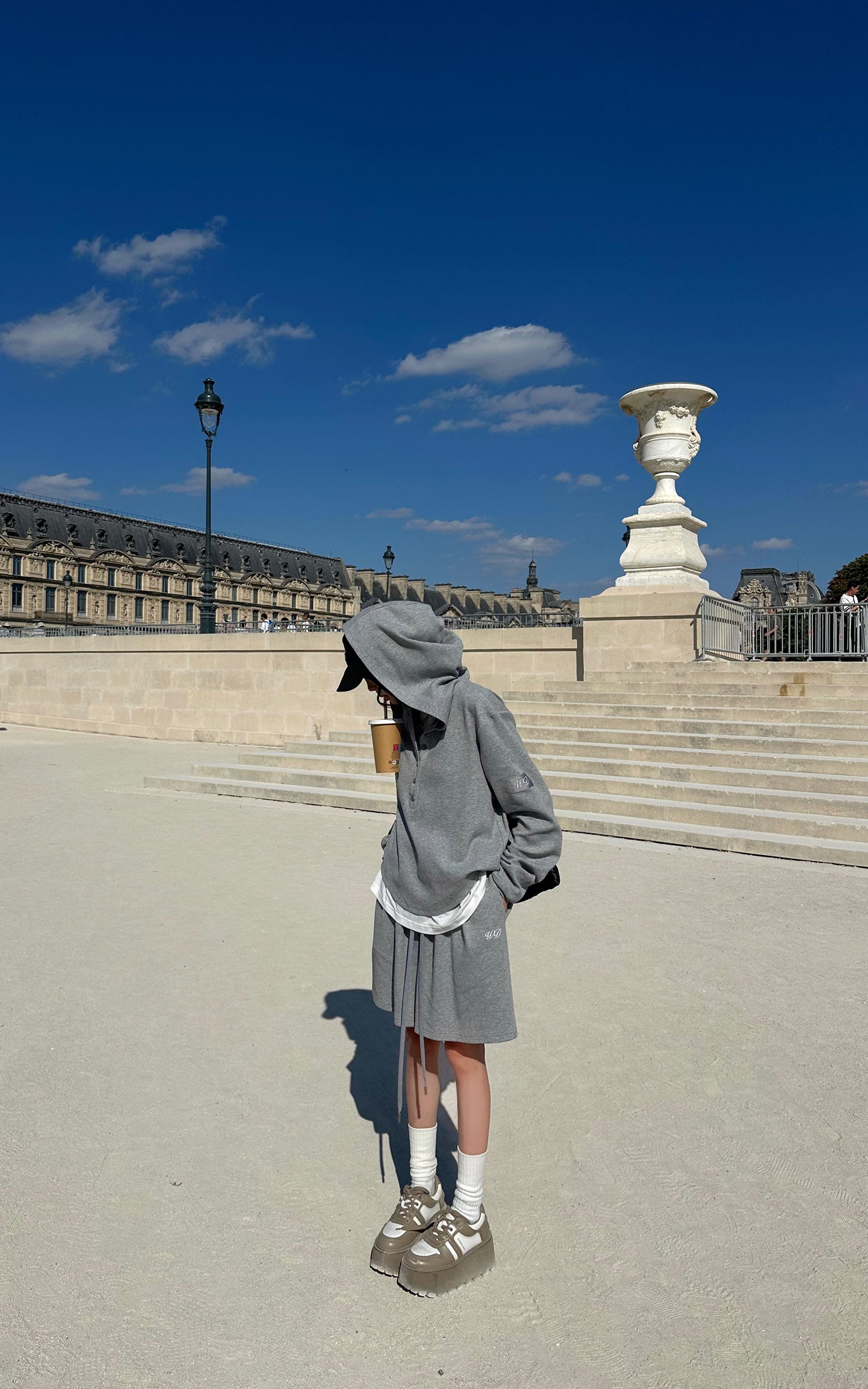 WARDEN EDGE Off-Duty Waffle Hoodie &amp; Shorts Set