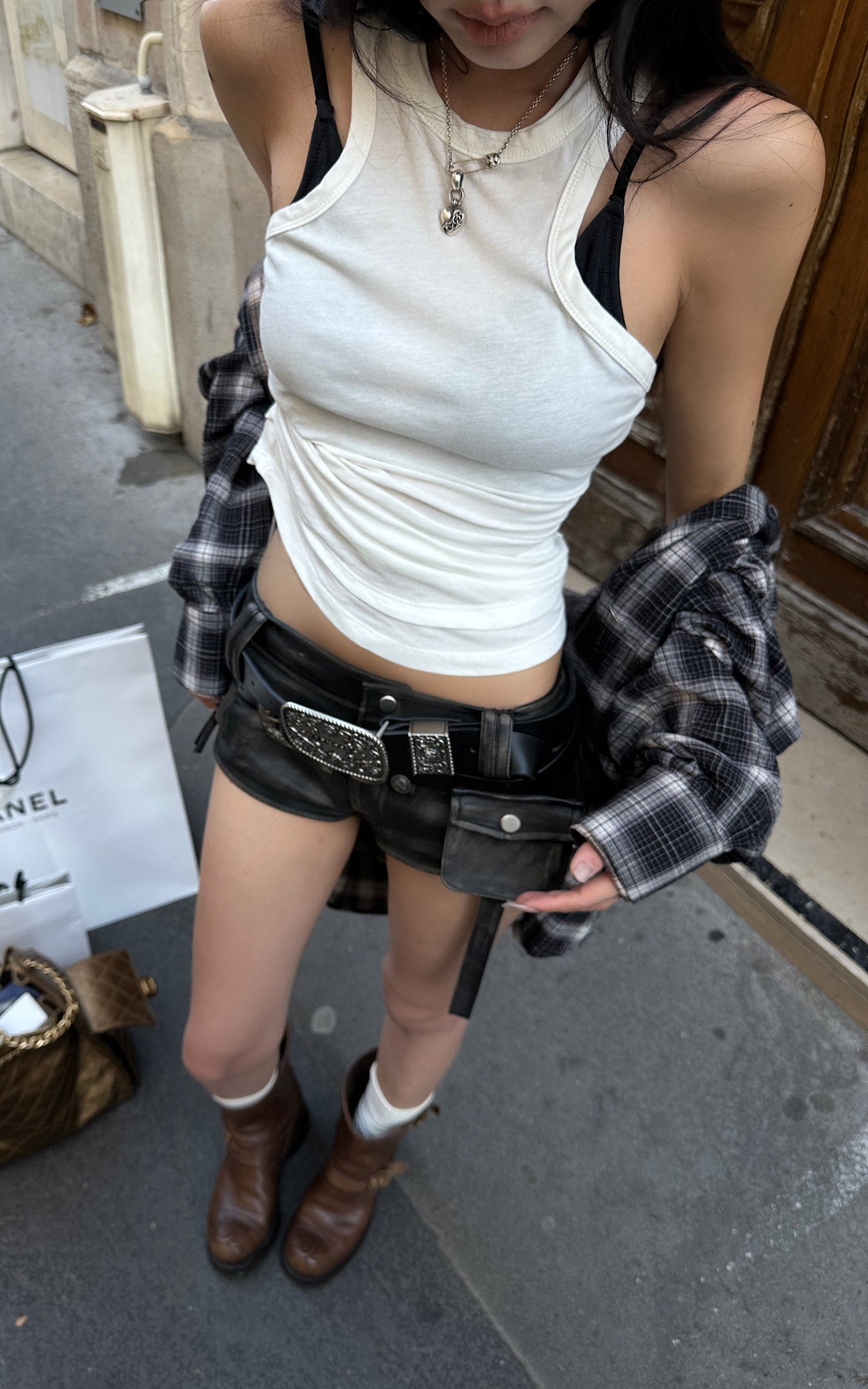 WARDEN EDGE Cuir taille basse à poche utilitaire Short