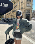 WARDEN EDGE Mini à carreaux avec bordure en dentelle Short doté d'une taille élastique et d'une silhouette streetwear décontractée