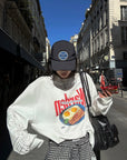 WARDEN EDGE Retro Breakfast Graphic Oversized Long-Sleeve T-Shirt