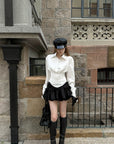 Rase le sol Ruched Ruffle Bubble Mini Skirt