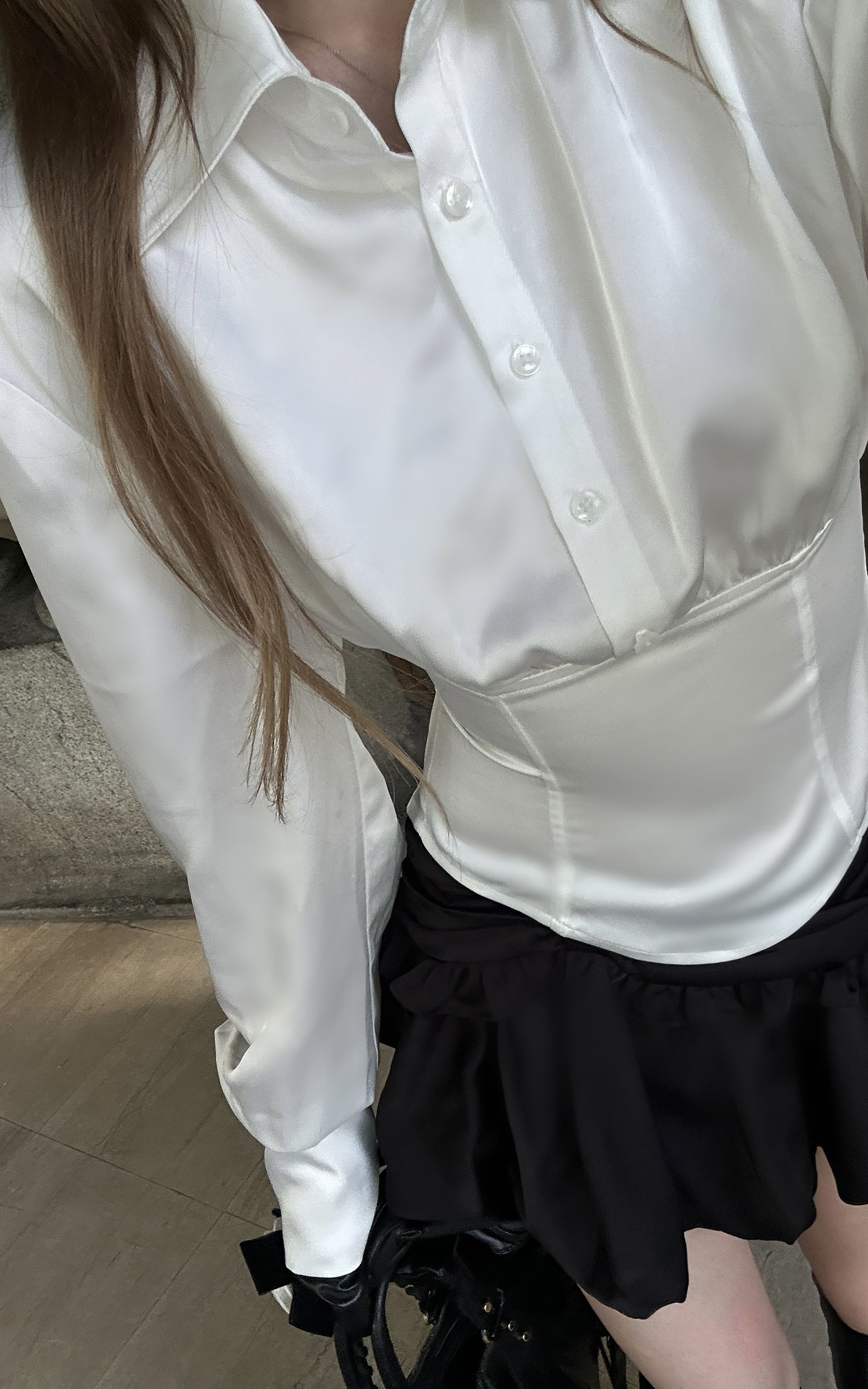 Rase le sol Lace-Up Corset Shirt