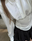 Rase le sol Lace-Up Corset Shirt