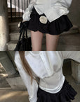 Rase le sol Ruched Ruffle Bubble Mini Skirt