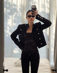 ROVENTE Floral Lace Sheer Long Sleeve Top with Sculpted Slim Fit and Romantic Modern Silhouette