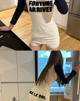Rase le sol T-shirt Raglan Fortune Arrives & Short Ensemble