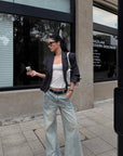 ROVENTE Sculpted Shoulder Cropped Blazer