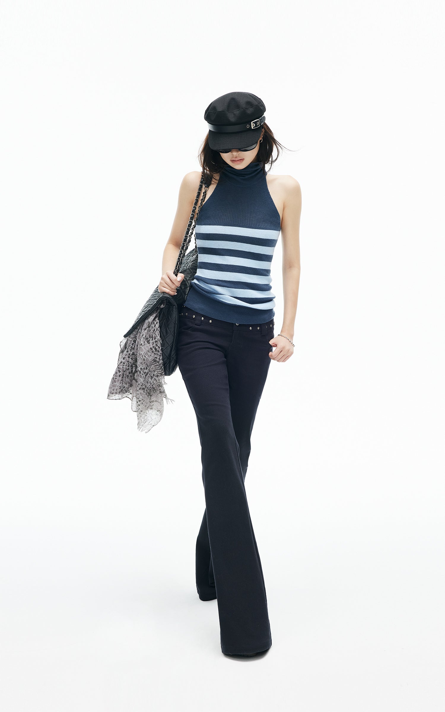 IAMXIAA Low-Rise Studded Flared Pants