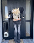 Rase le sol Distressed Low-Rise Flare Jeans