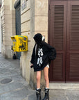 WARDEN EDGE Oversized Statement Graphic Drop-Shoulder Sweatshirt