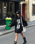 WARDEN EDGE Oversized Statement Graphic Drop-Shoulder Sweatshirt