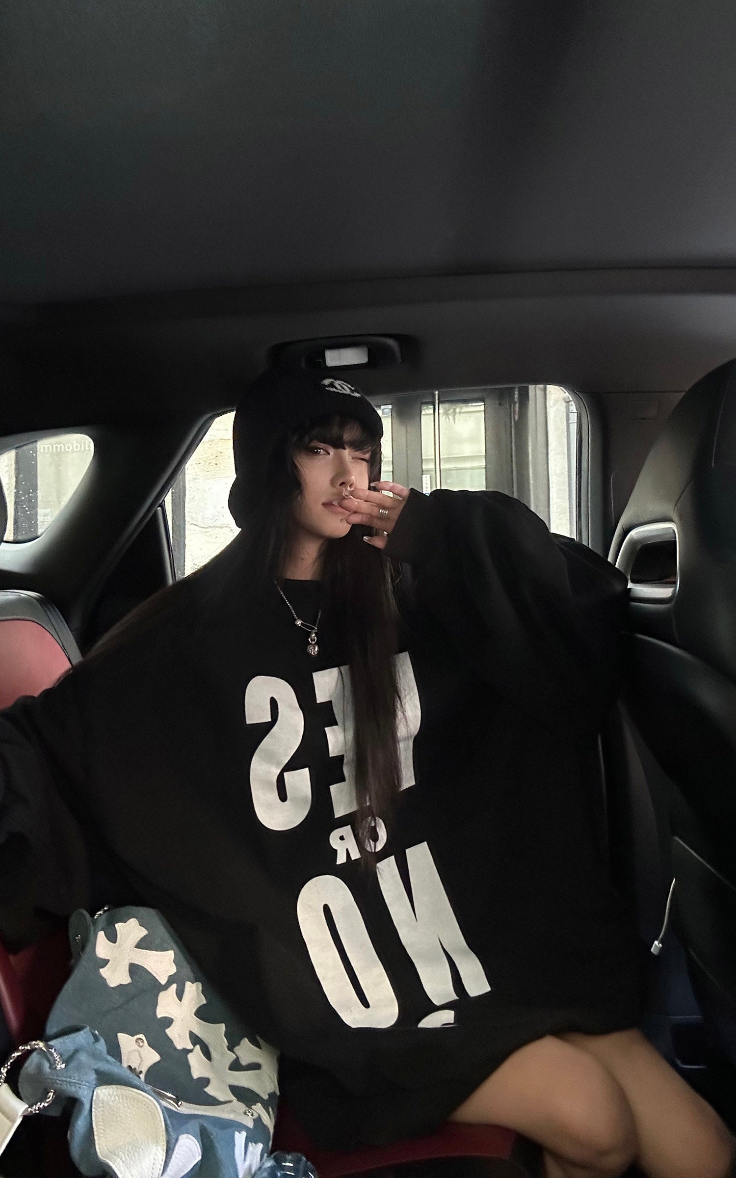 WARDEN EDGE Oversized Statement Graphic Drop-Shoulder Sweatshirt