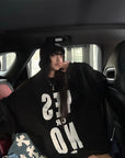 WARDEN EDGE Oversized Statement Graphic Drop-Shoulder Sweatshirt