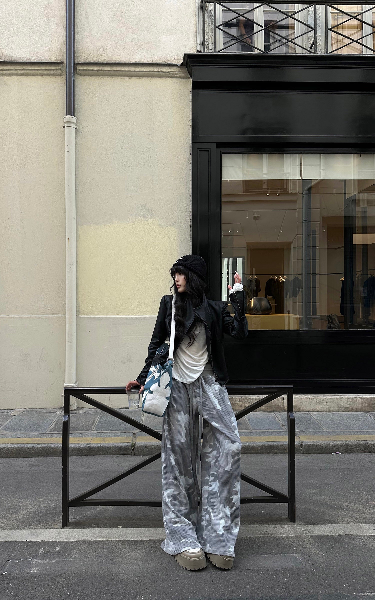 WARDEN EDGE Ghost Camo Wide-Leg Waffle Pants