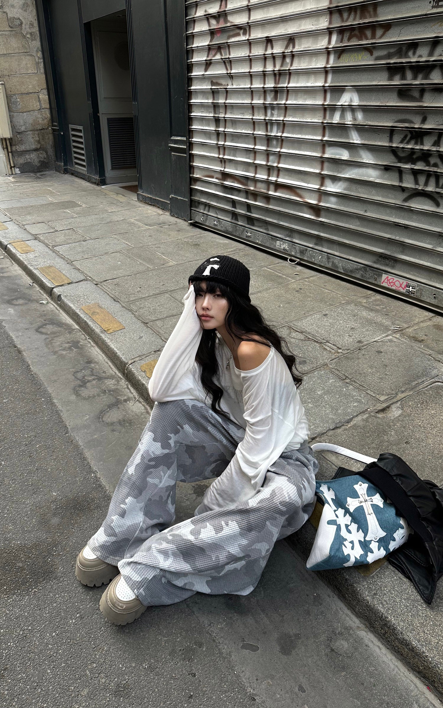 WARDEN EDGE Ghost Camo Wide-Leg Waffle Pants