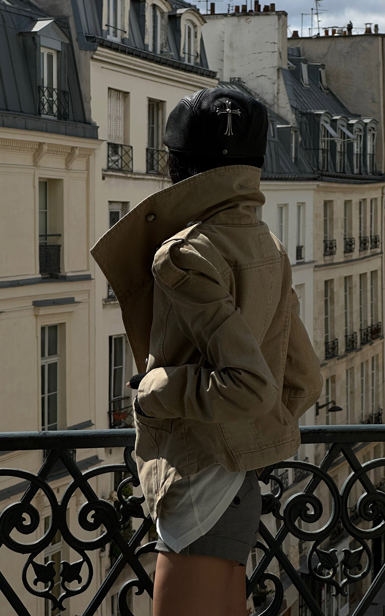 WARDEN EDGE Washed Military High-Neck Tailored Jacket