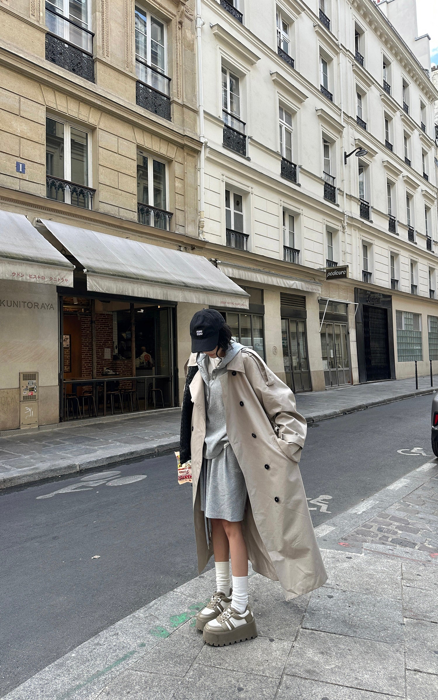 WARDEN EDGE Trench-coat ceinturé à rabat tempête oversize