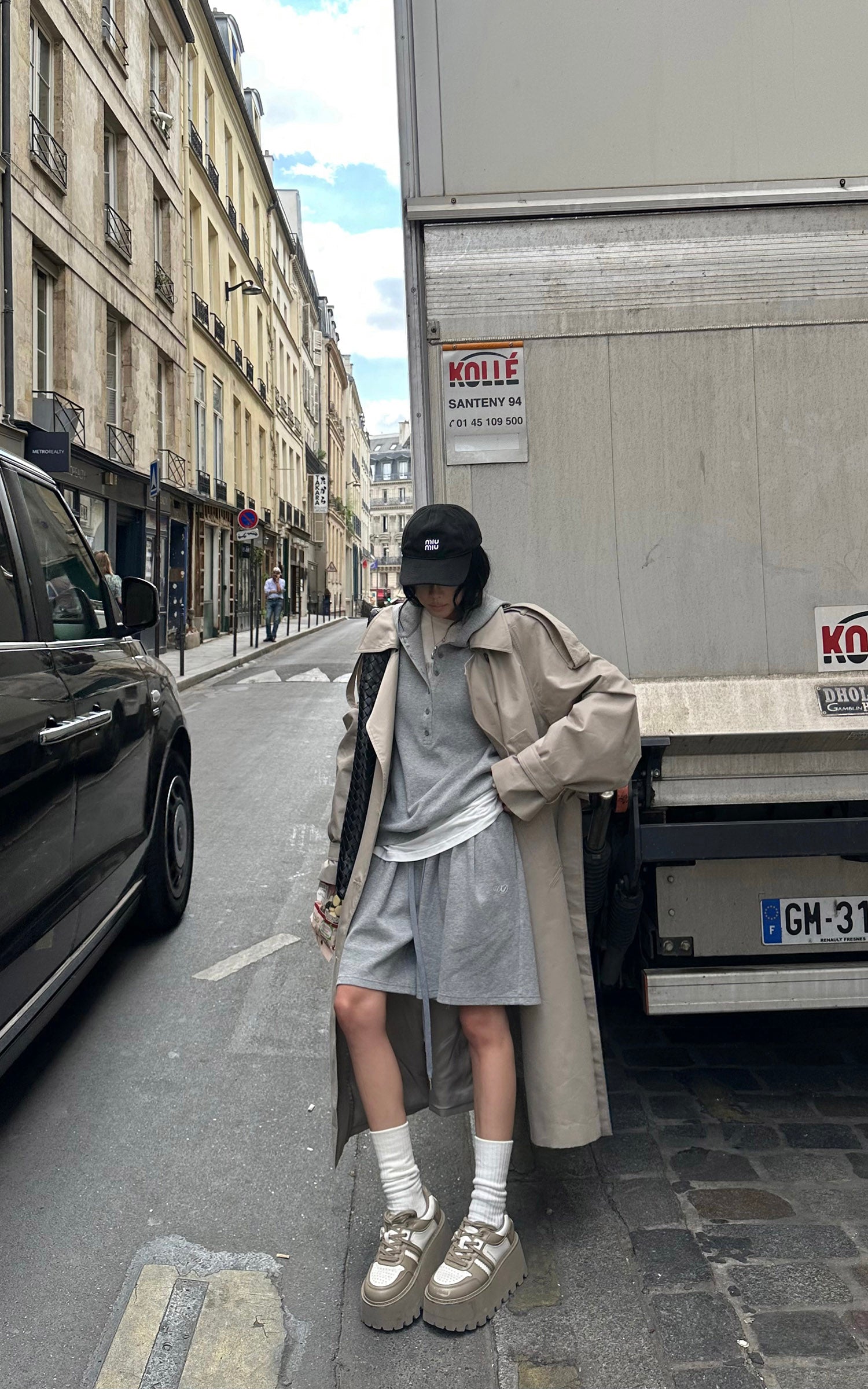 WARDEN EDGE Trench-coat ceinturé à rabat tempête oversize