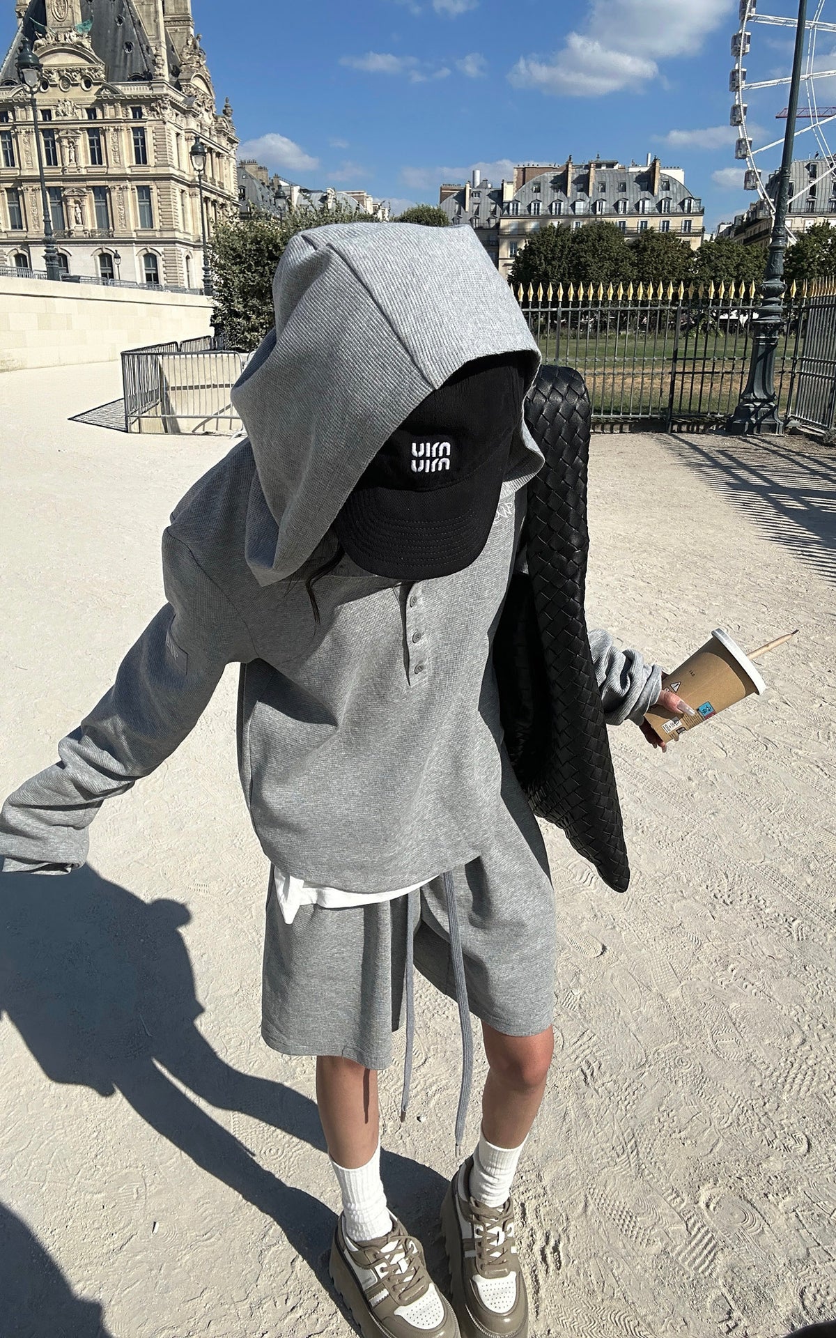 WARDEN EDGE Off-Duty Waffle Hoodie &amp; Shorts Set